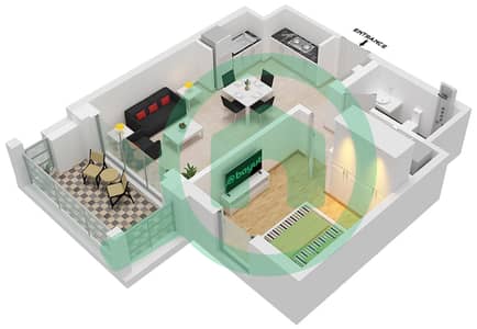 المخططات الطابقية لتصميم الوحدة 11 FLOOR 8-9 شقة 1 غرفة نوم - سيرف في كريك بيتش