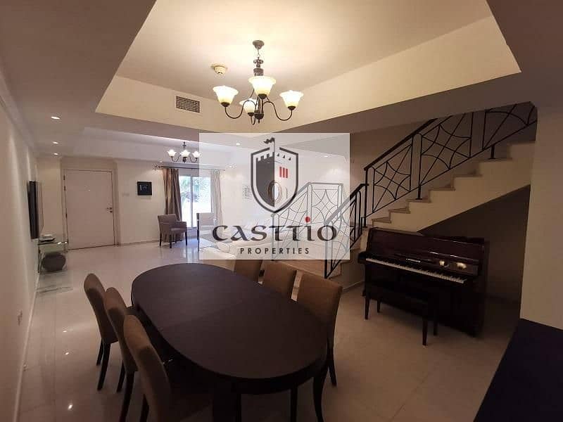 Semi Furnished/ Fully Upgraded/ 3 Bedroom Townhouse + maid