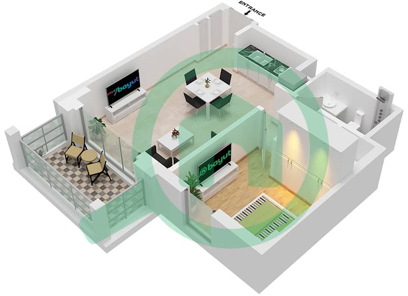 المخططات الطابقية لتصميم الوحدة 4 FLOOR 8-9 شقة 1 غرفة نوم - سيرف في كريك بيتش Floor 8-9 interactive3D