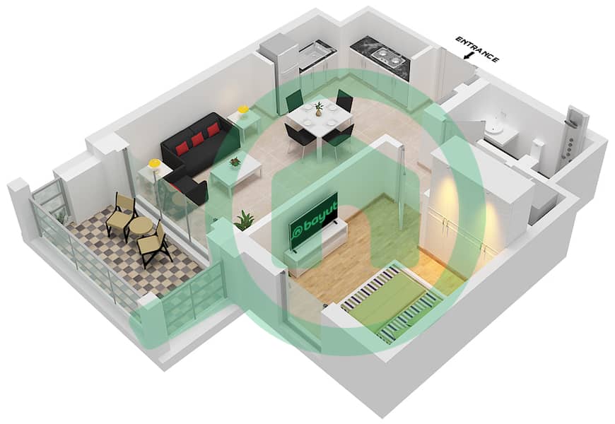المخططات الطابقية لتصميم الوحدة 11 FLOOR 8-9 شقة 1 غرفة نوم - سيرف في كريك بيتش Floor 8-9 interactive3D