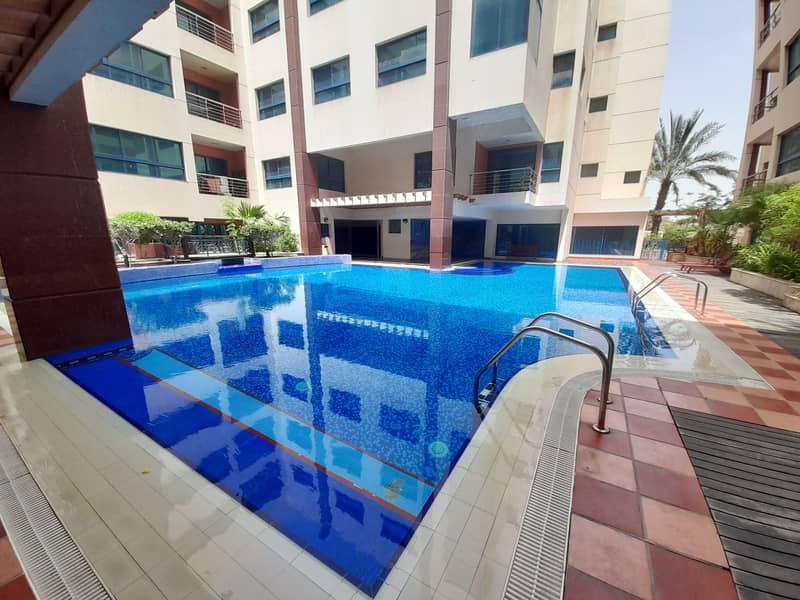 LIKE BRAND NEW 2BHK APARTMENT JUST IN 60K WITH GYM AND POOL WITH ONE PARKING IN ABU HAIL DUBAI.