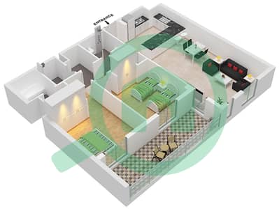 المخططات الطابقية لتصميم النموذج G شقة 2 غرفة نوم - نور 5