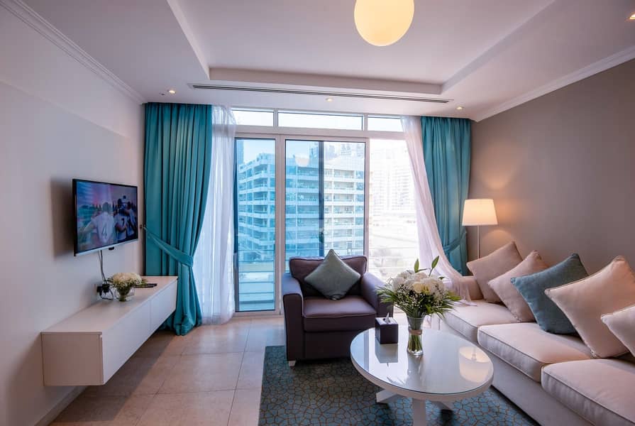 位于迪拜码头，珍娜滨海酒店公寓 1 卧室的酒店式公寓 15500 AED - 4397475