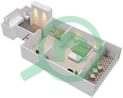 المخططات الطابقية لتصميم النموذج A شقة 1 غرفة نوم - فندق مونت رويال