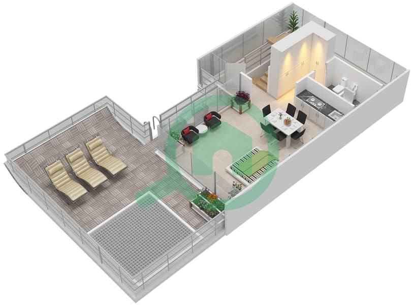 المخططات الطابقية لتصميم النموذج BY NIGHT فیلا 3 غرف نوم - فلوتنج سي هورس Sea Floor interactive3D