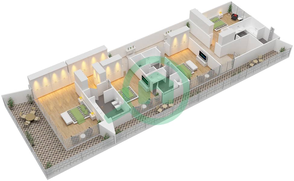Germany Island - 5 Bedroom Villa Type A1 Floor plan First Floor interactive3D