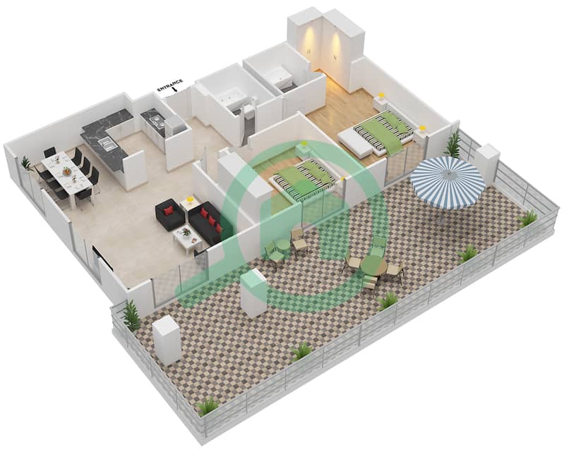 Arno Tower A - 2 Bedroom Apartment Suite G12,G13,G20,G21,G28,G29 Floor plan Ground Floor interactive3D