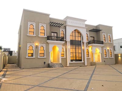 Villa is a palace for rent in Ajman, Al Raqaib, the first inhabitant, 10 master bedrooms, 4 councils