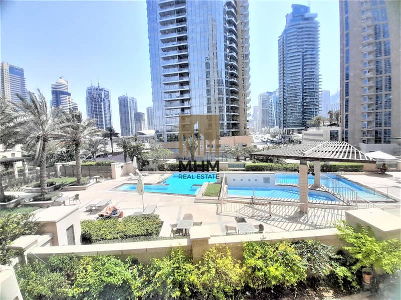 1BR Plus  St  1BR Plus  Study |Partial Marina and Full Pool View