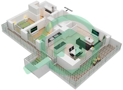 المخططات الطابقية لتصميم النموذج / الوحدة 4/6 شقة 2 غرفة نوم - بيتش آيل