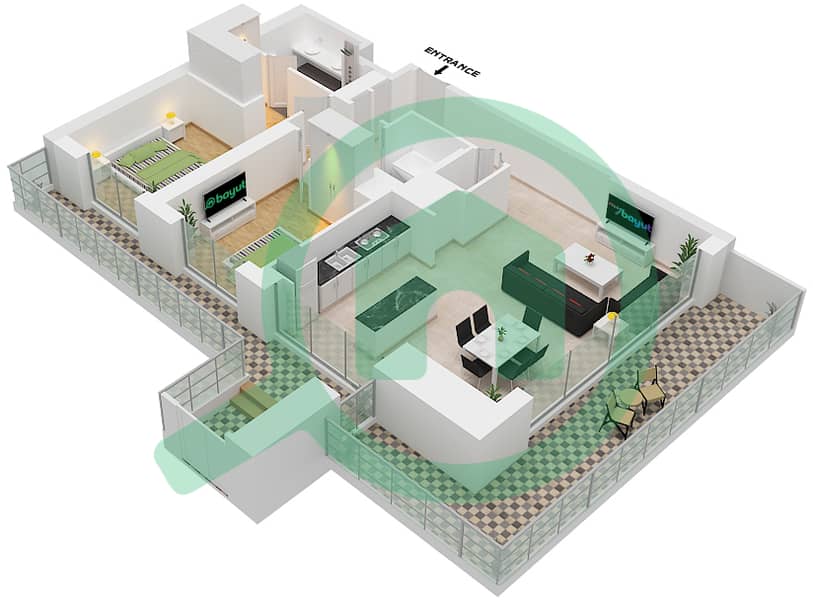 Beach Isle - 2 Bedroom Apartment Type/unit 4/6 Floor plan Floor 1 interactive3D