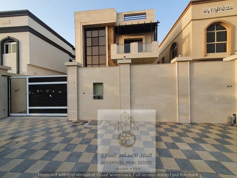 For sale, a modern villa, super deluxe finishing, in front of a masjid, near Sheikh Ammar St, freehold for all nationalities, directly from the owner.