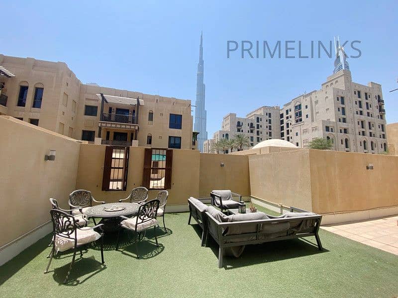 Two Beds With Terrace Full Burj Khalifa View