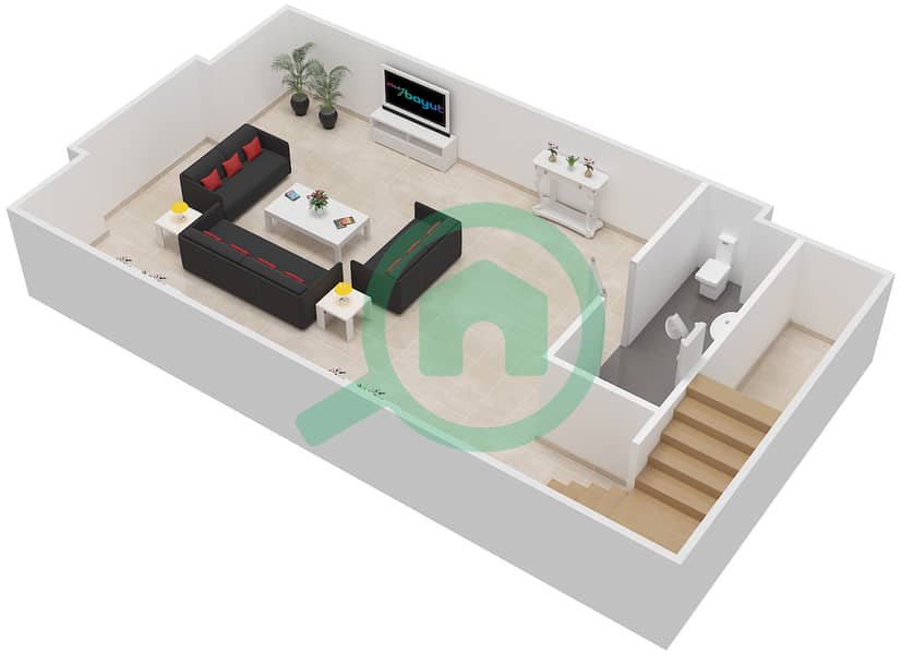Резиденсес - Вилла 6 Cпальни планировка Тип C5 Basement interactive3D