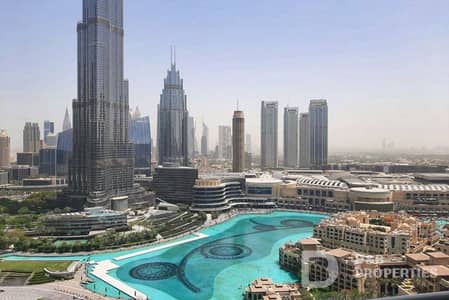 3 Bedroom Apartment for Rent in Downtown Dubai, Dubai - Burj and Fountain | 3BR + Maids | Vacant