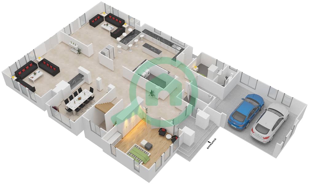 Сандиалс - Вилла 5 Cпальни планировка Тип PRIMEVERA Ground Floor interactive3D