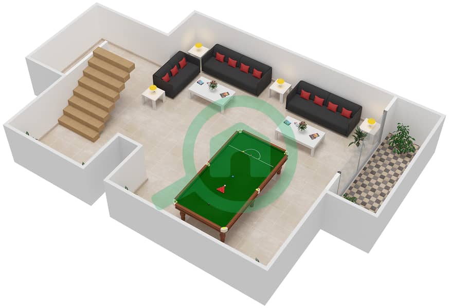 日晷住宅区 - 5 卧室别墅类型RADURA戶型图 Basement interactive3D