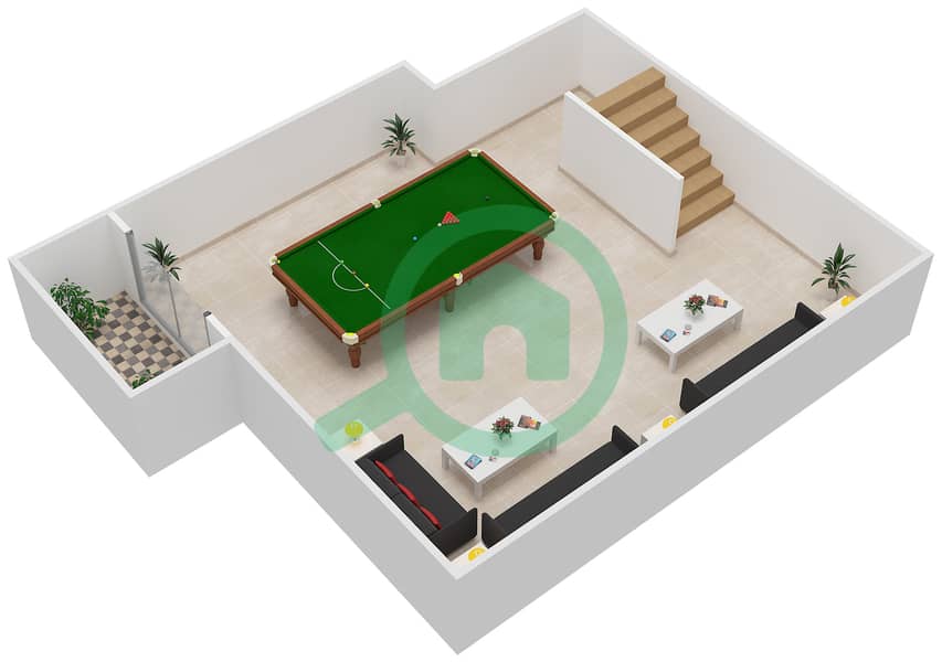 日晷住宅区 - 5 卧室别墅类型PRIMEVERA戶型图 Basement interactive3D
