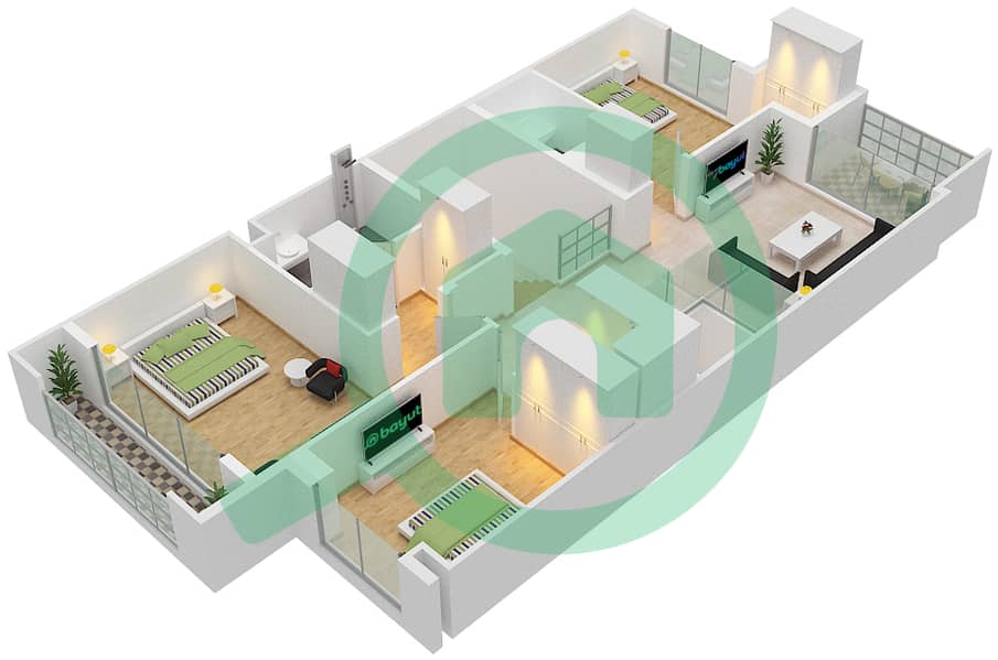 马贝拉度假村 - 3 卧室别墅类型A1戶型图 First Floor interactive3D