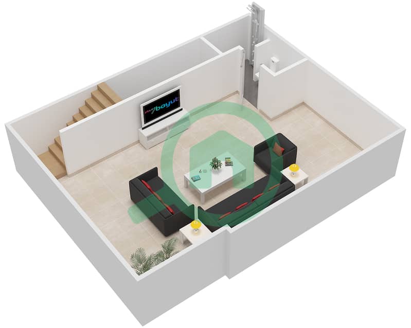 المخططات الطابقية لتصميم النموذج A فیلا 7 غرف نوم - ذا ريزيدنسيز Basement interactive3D