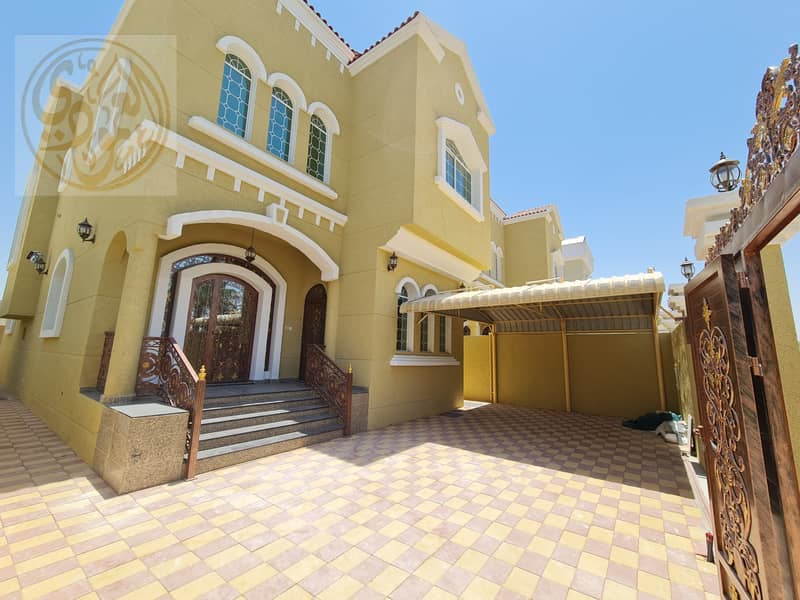 Without down payment, own a new villa in Ajman, freehold for all nationalities, excellent location, personal and modern finishing on the road directly