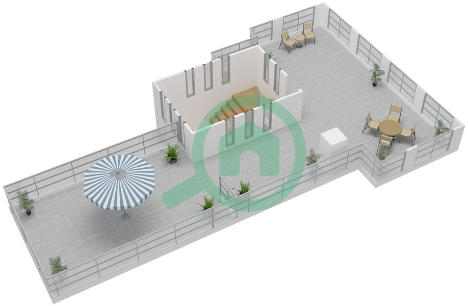 Центро - Вилла 5 Cпальни планировка Тип 1 Second Floor interactive3D
