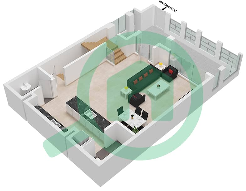 Fortunato - 2 Bedroom Apartment Type G10 Floor plan Ground Floor interactive3D
