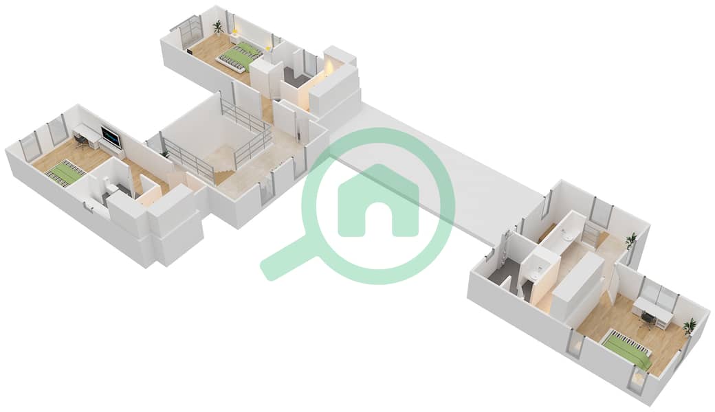 المخططات الطابقية لتصميم النموذج CARNOUSTIE فیلا 4 غرف نوم - فليم تري ريدج First Floor interactive3D