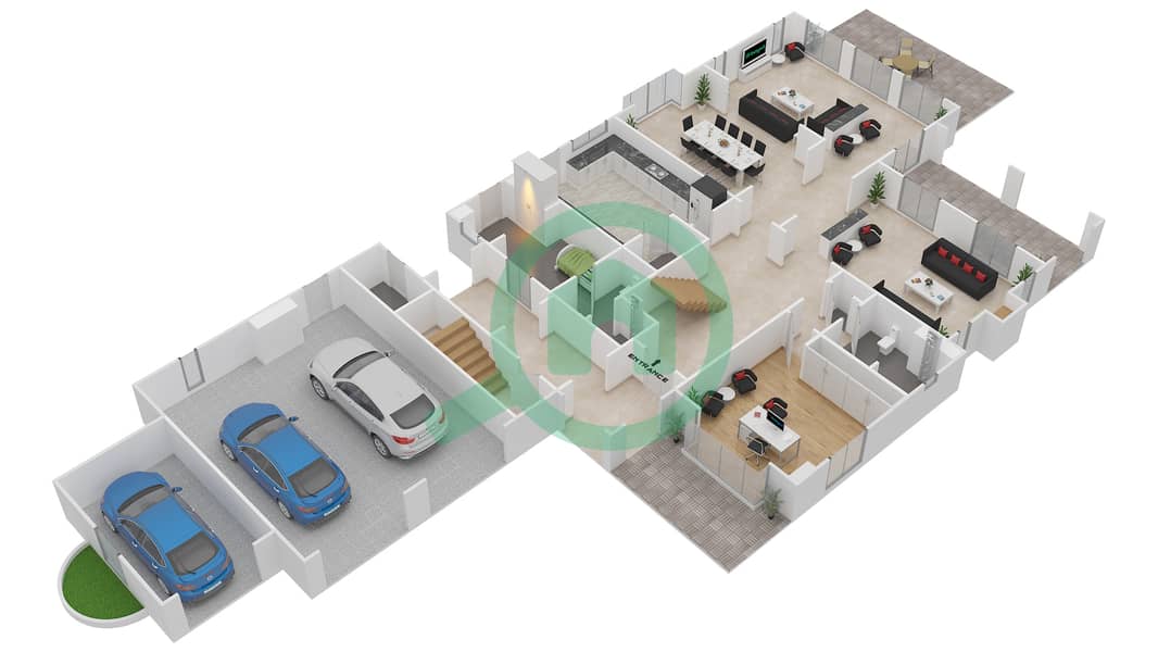 المخططات الطابقية لتصميم النموذج PINEHURST فیلا 4 غرف نوم - فليم تري ريدج Ground Floor interactive3D