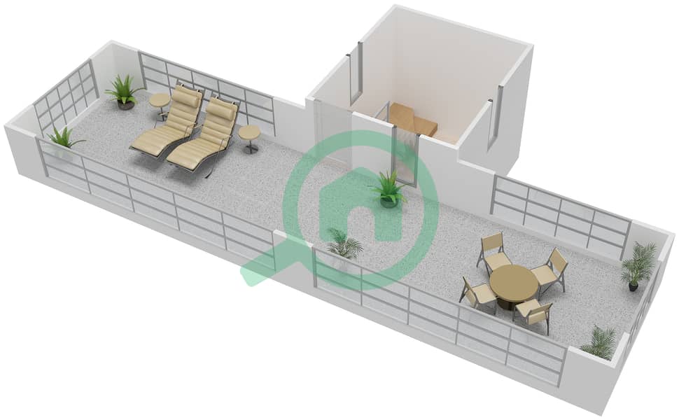 المخططات الطابقية لتصميم النموذج 4 فیلا 5 غرف نوم - ذا سنترو Second Floor interactive3D