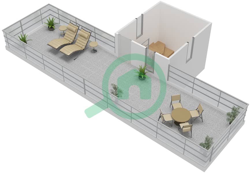 المخططات الطابقية لتصميم النموذج 5 فیلا 5 غرف نوم - ذا سنترو Second Floor interactive3D