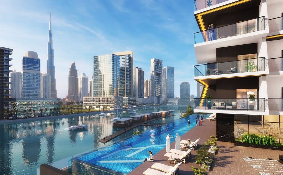 Own Your Apartment With Amazing  Direct Canal & Burj Khalifah View