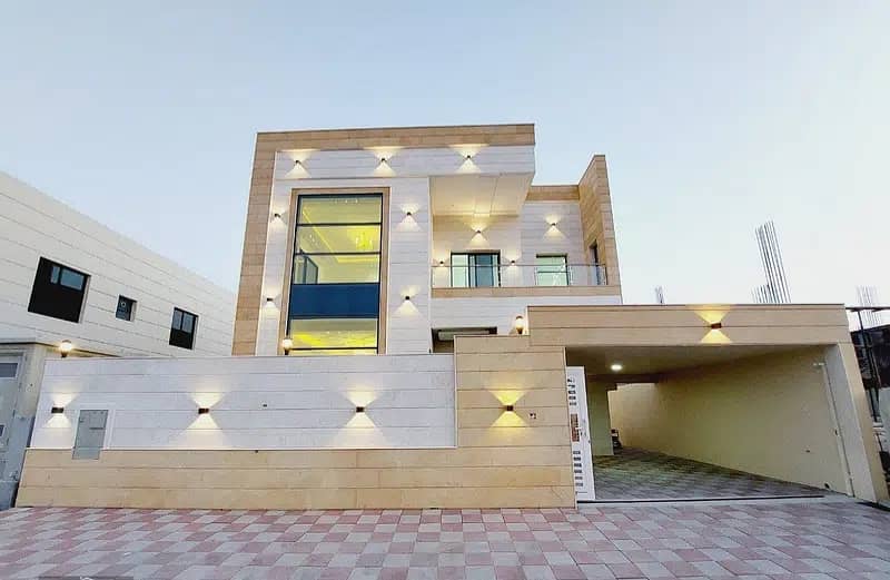 Villa for rent in Ajman, Al-Yasmeen area, two floors, the first inhabitant with air conditioners,