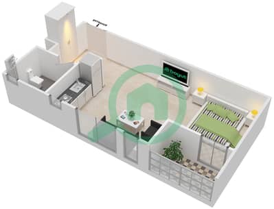 阿福纳1号楼 - 单身公寓类型／单位F/1,12戶型图