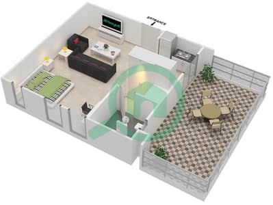 Afnan 3 - Studio Apartment Type/unit H/7 Floor plan
