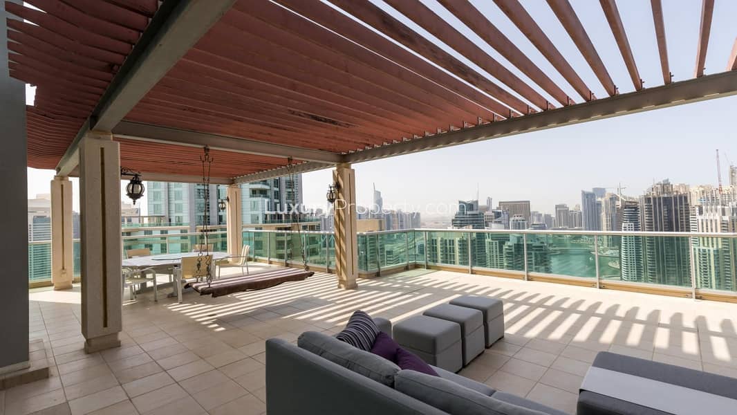 位于迪拜码头，迪拜滨海大厦（怡玛6号大厦），阿尔穆尔扬大厦 3 卧室的顶楼公寓 10750000 AED - 5850141