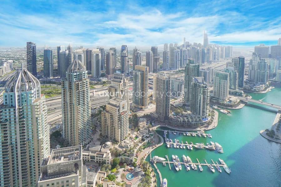 位于迪拜码头，滨海之门，滨海之门1号 4 卧室的顶楼公寓 12500000 AED - 6038466