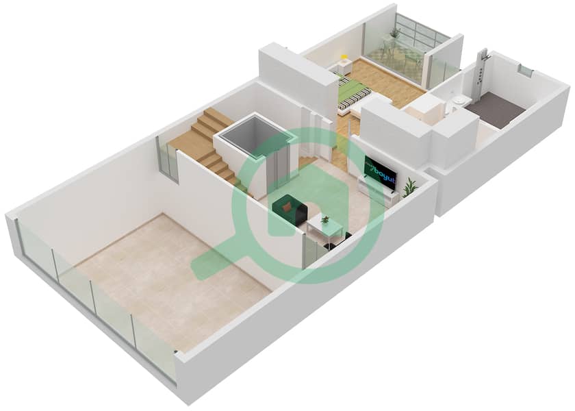 麦格之眼社区 - 4 卧室联排别墅类型A戶型图 First Floor interactive3D