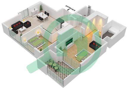 Act One | Act Two Towers - 2 Bedroom Apartment Type 4A Floor plan