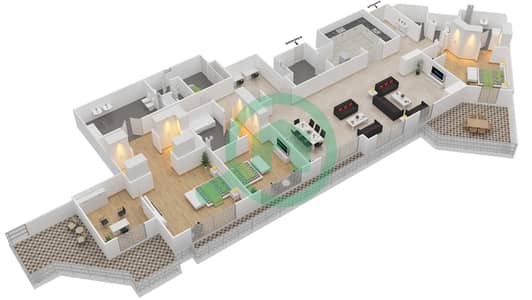 المخططات الطابقية لتصميم النموذج 03 بنتهاوس 3 غرف نوم - بروميناد القرم الشرقي 2