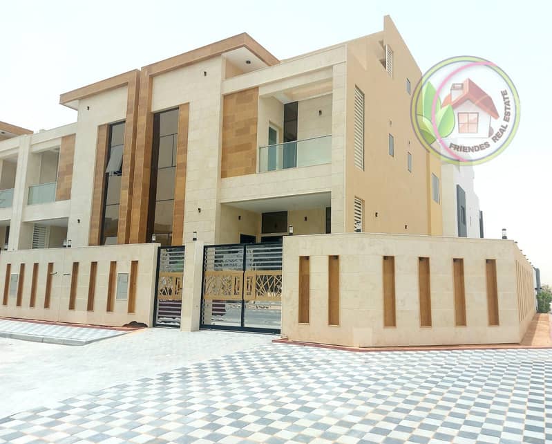 European design villa for sale at a special price in Al Aliyah, next to public services, and a close distance from Sheikh Mohammed bin Zayed Street. S