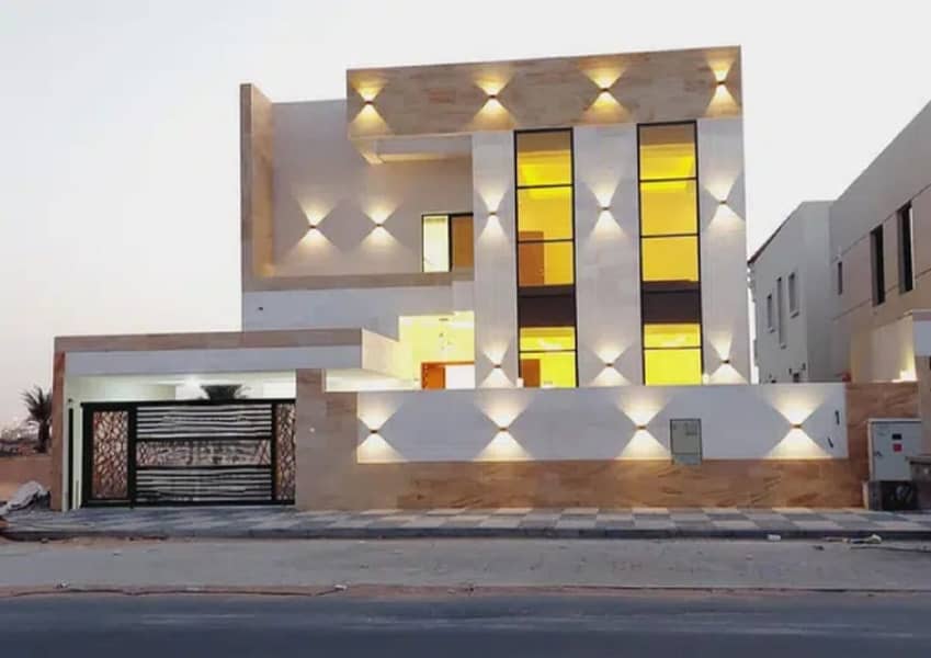 Villa for rent in Ajman, Al Aaliyah area, central air conditioning, first inhabitant, super dulux