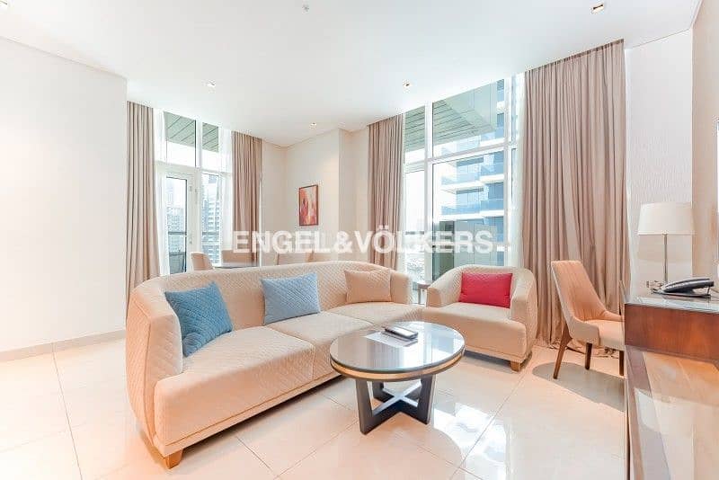 Fully Furnished|Bills Included|4 Chqs|Burj View