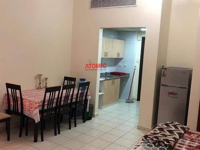 FULLY FURNISHED ! PAY MONTHLY AED 2500 !   STUDIO WITH BALCONY! SPAIN CLUSTER