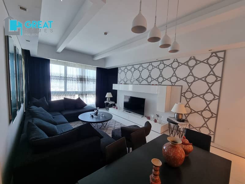 Fully Furnished-2 bedroom + Maid\'s   Higher Floor