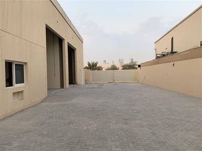 ارض صناعية  للايجار في جبل علي، دبي - Jebel Ali Industrial Area 12,500 Sq. Ft plot area built-in 5,500 Sq. Ft warehouses. 150KW electricit