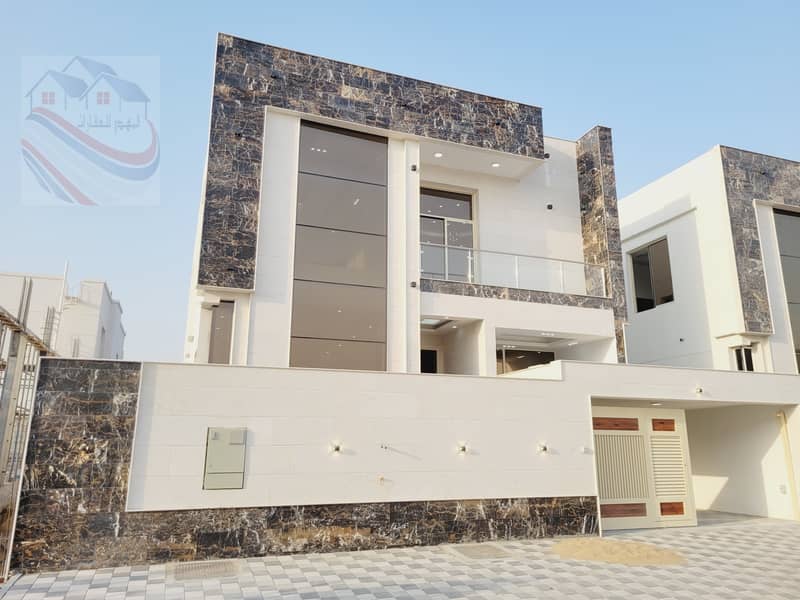 Without down payment and at a snapshot price for sale, a modern European-style villa, one of the most luxurious villas in Al Zahia area, with super de