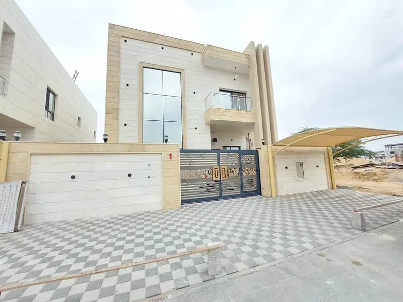 For urgent sale, a villa near the mosque, from the most luxurious villas in Ajman, with construction and personal finishing, super deluxe, and a build