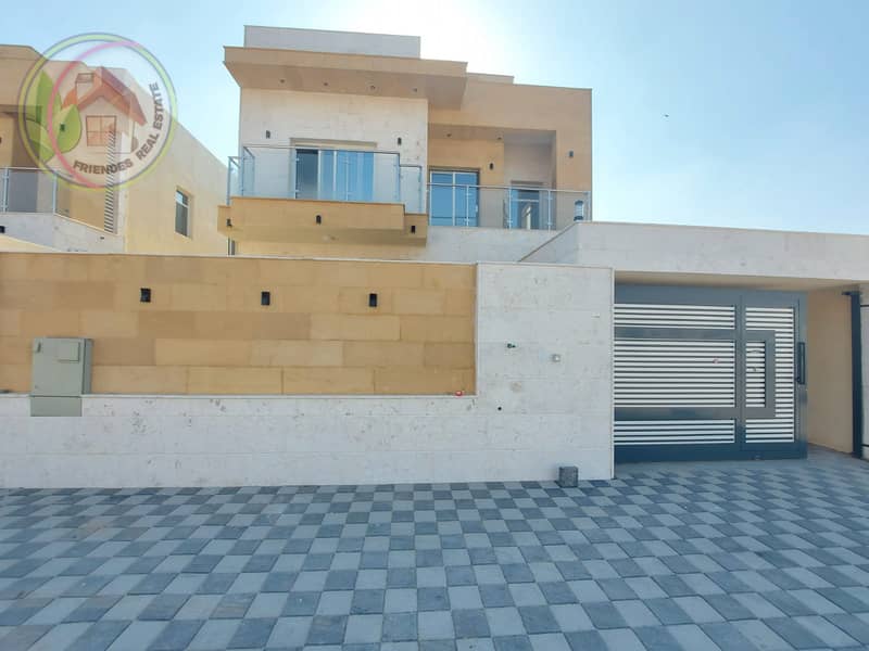 One of the most luxurious villas in Ajman with super deluxe personal building and finishing, building area and very large rooms, next to Ajman Academy