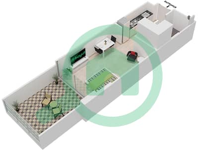 المخططات الطابقية لتصميم النموذج M-POOL DECK شقة  - جولف هوريزون
